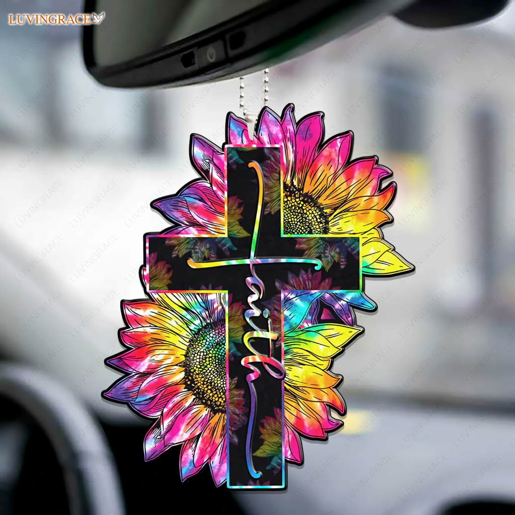 Rainbow Faith Cross Ornament