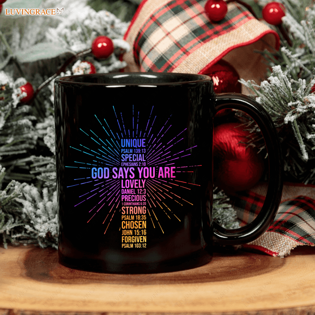 Rainbow Light Cross God Says You Are Possible Ceramic Mug