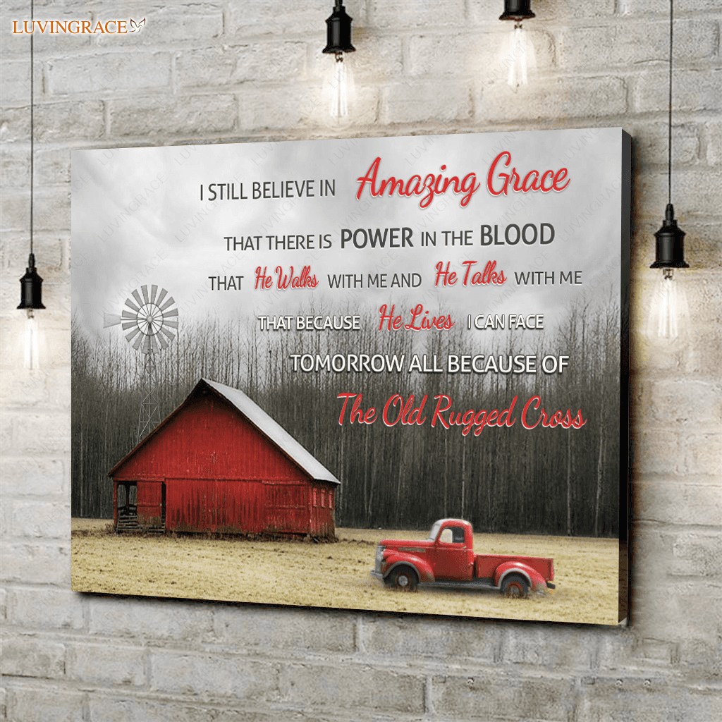 Red Barn Amazing Grace Wall Art