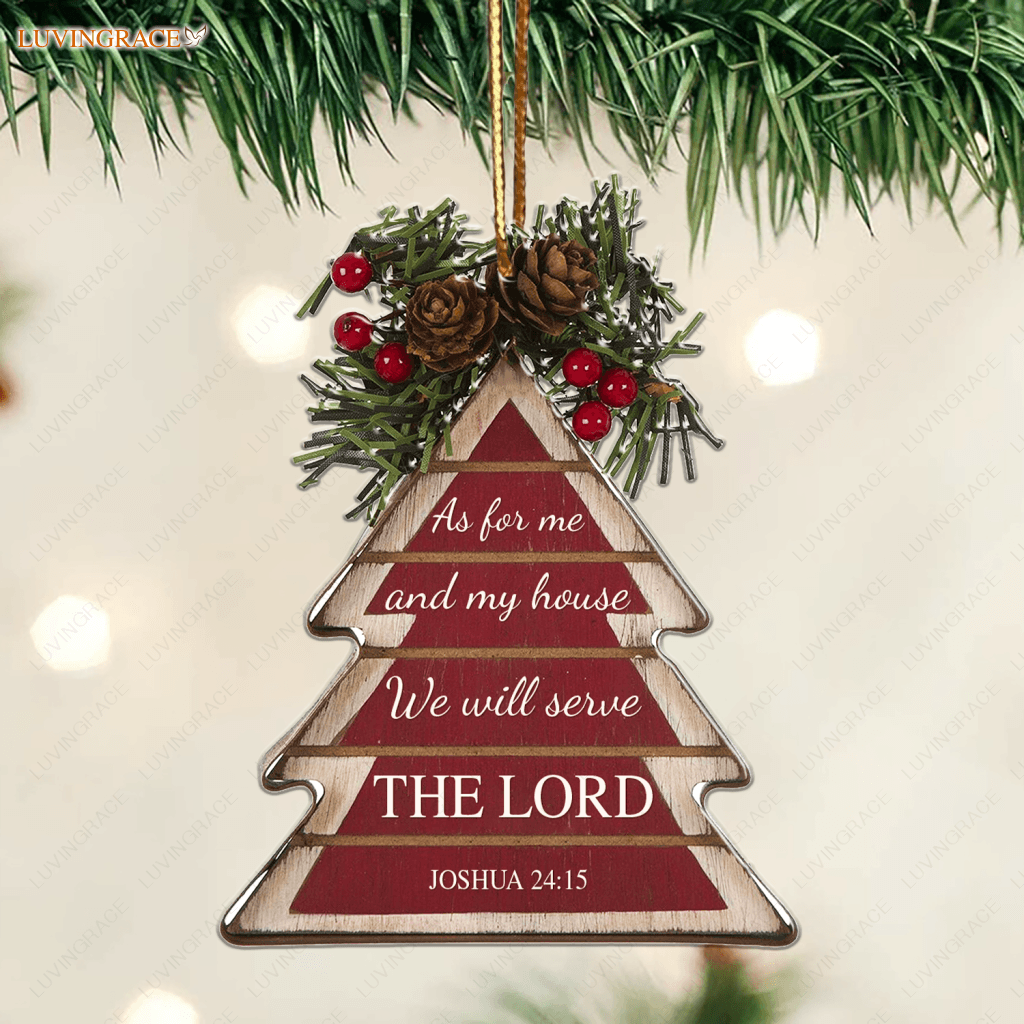 Red Tree Serve The Lord Ornament