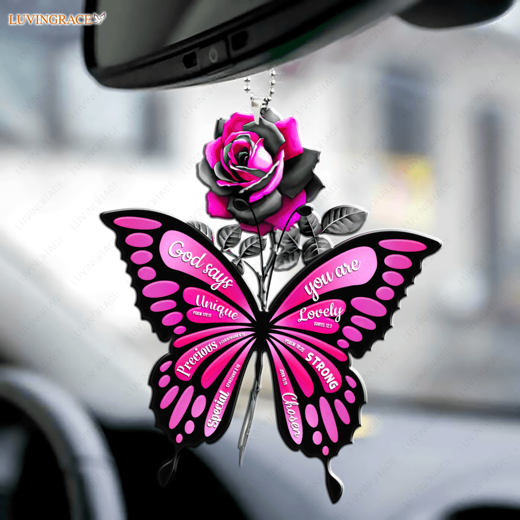 Rose And Butterfly Surrounded By The Glory Ornament