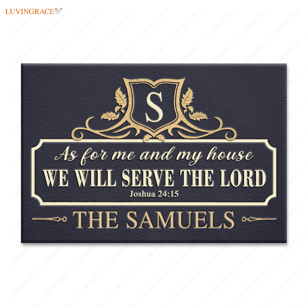 Royal Family Home Serve The Lord Personalized Doormat