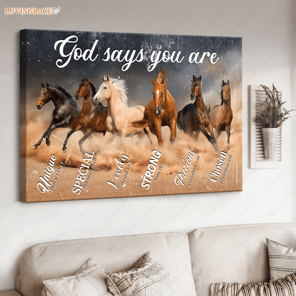 Running Horses God Says You Are Wall Art