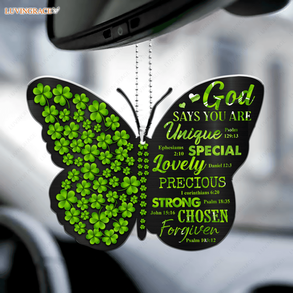 Shamrock Butterfly God Says You Are Ornament