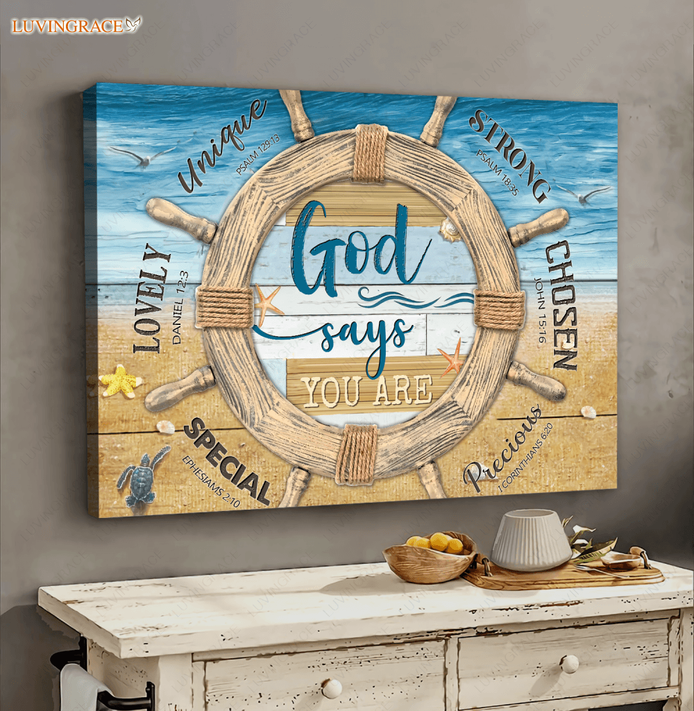 Ship Rudder God Says You Are Wall Art