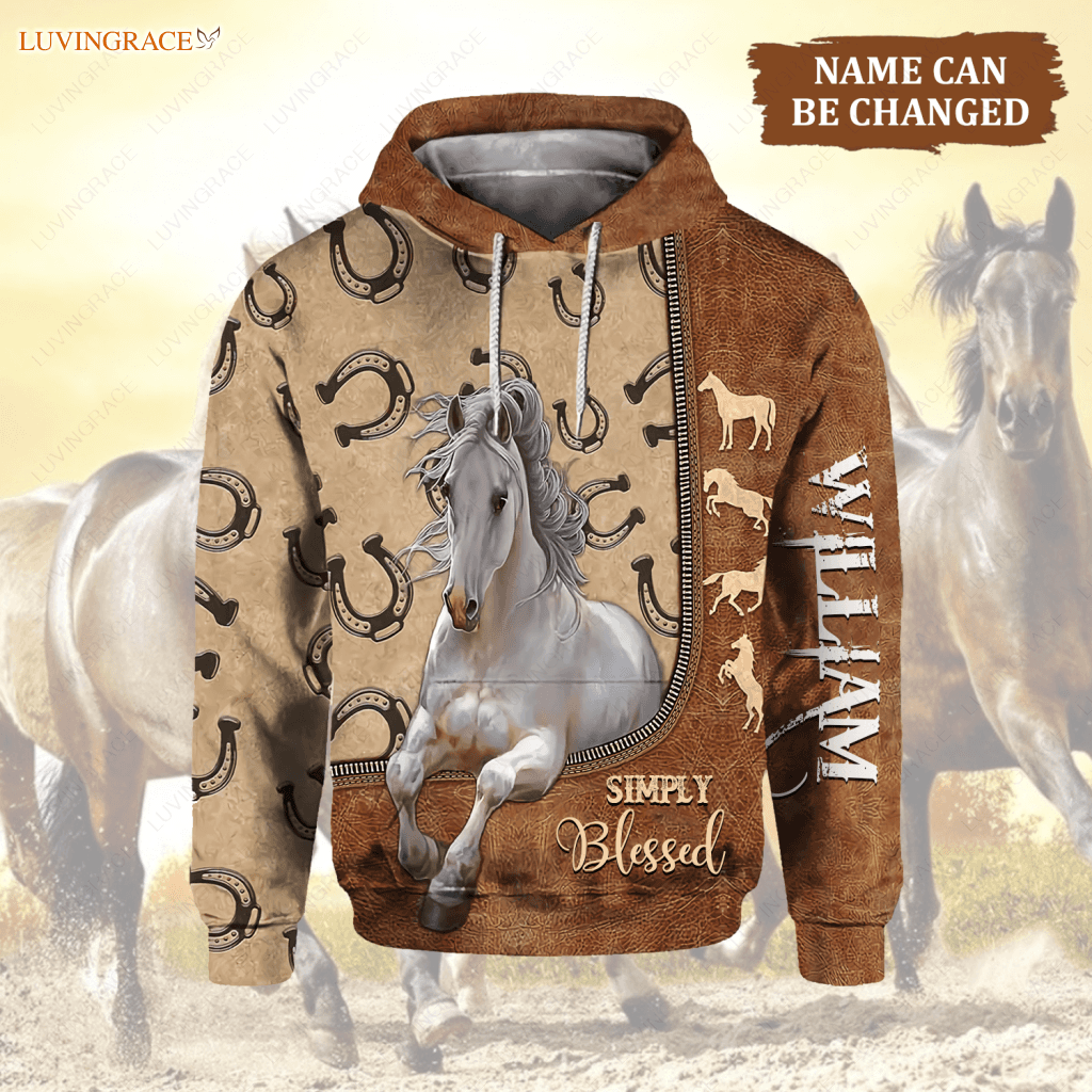 Simply Blessed Horse Personalized Hoodie