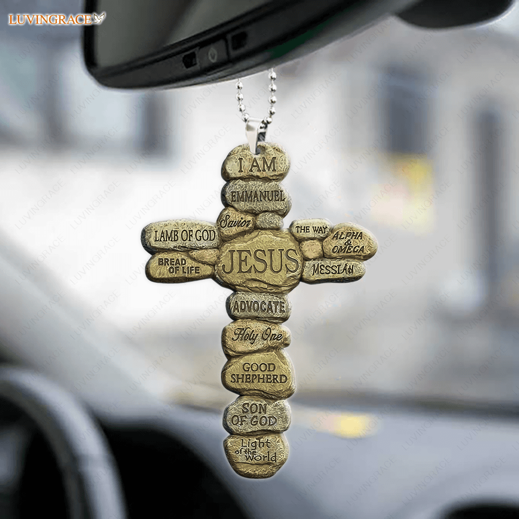 Son Of God Rocks Cross Ornament