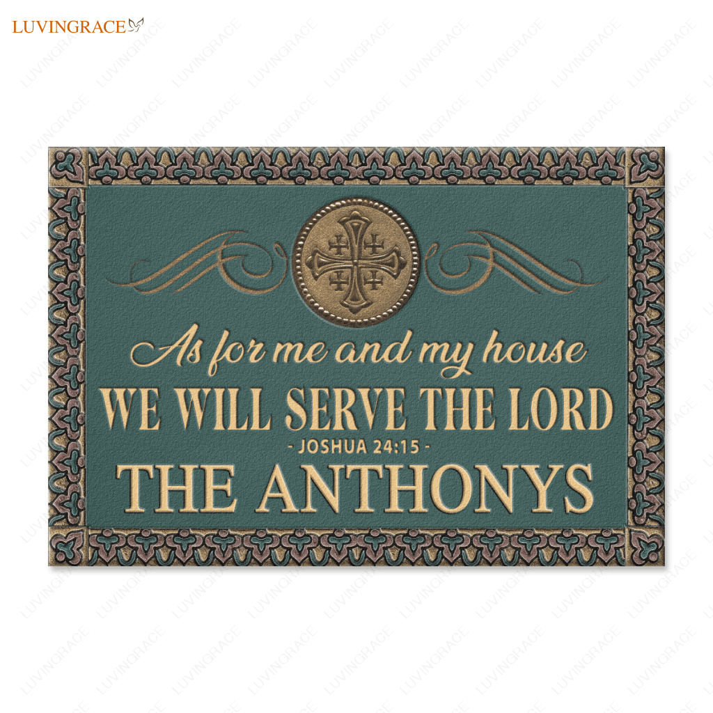 Strength And Honour Serve The Lord Personalized Doormat
