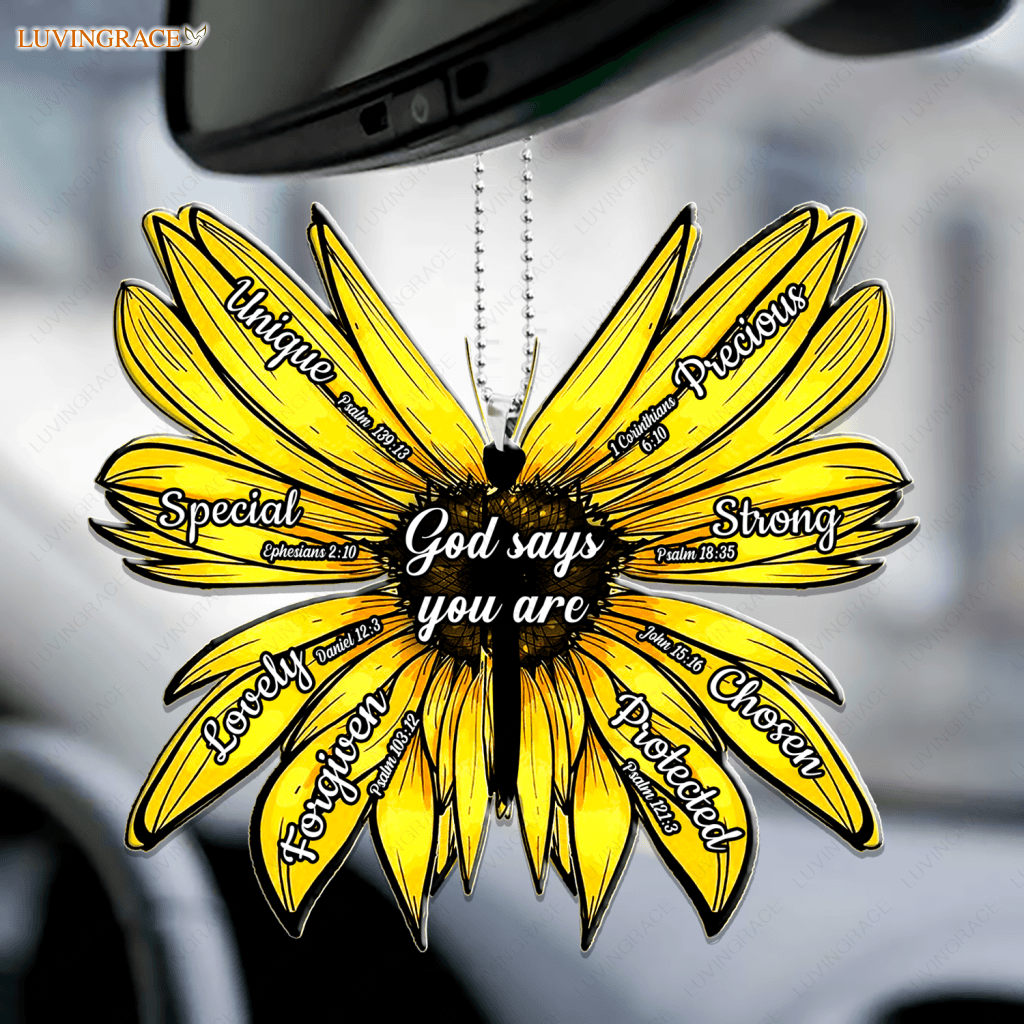 Sunflower Butterfly Wings God Says You Are Ornament