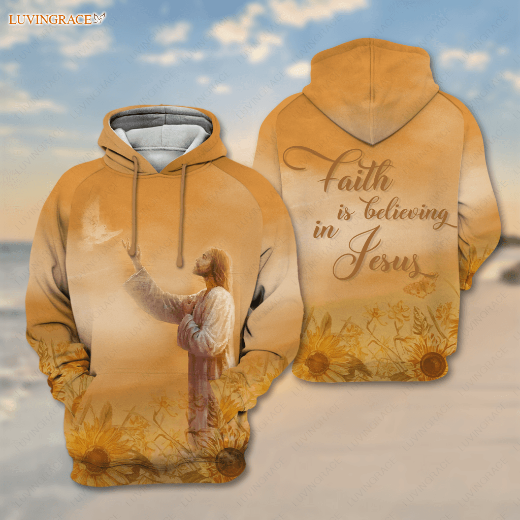 Sunflower Christian Dove Faith Is Believing Hoodie / S