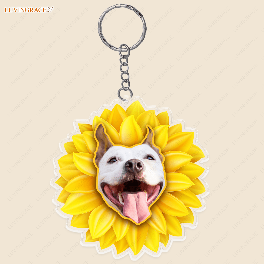 Sunflower Dog Ornament - Personalized Car Hanging