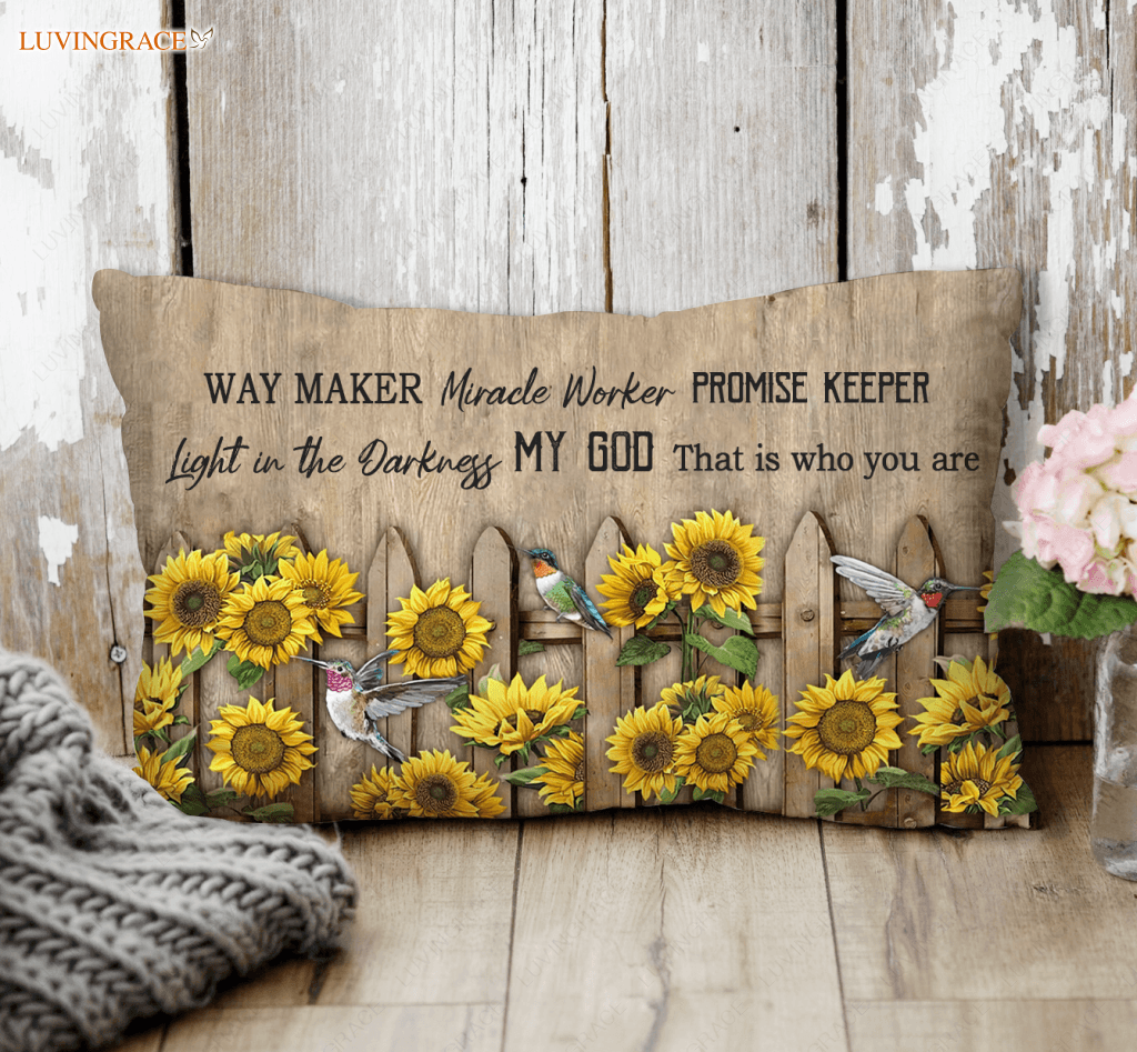 Sunflower Fence Way Maker Rectangular Pillow