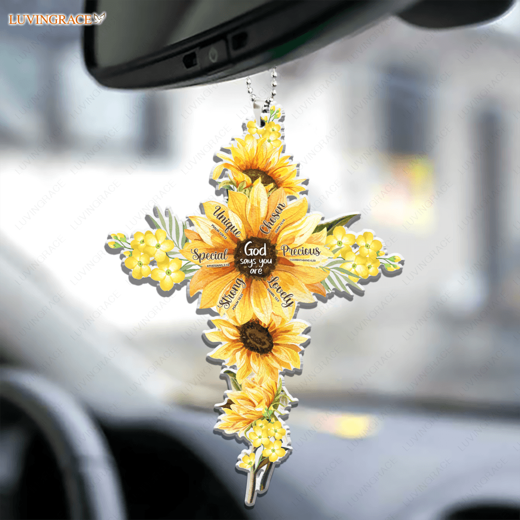 Sunflower God Says You Are Cross Ornament