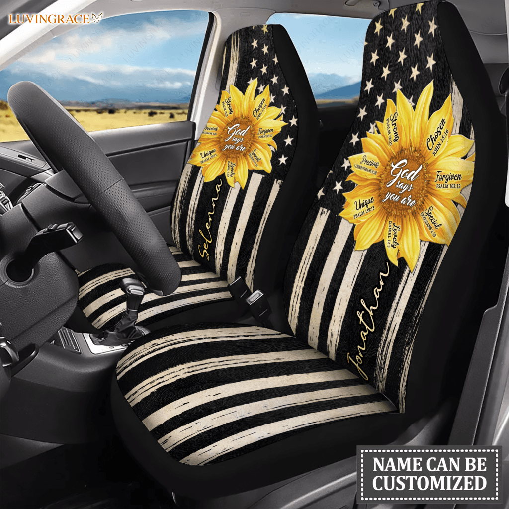 Sunflower God Says You Are Personalized Car Seat Cover