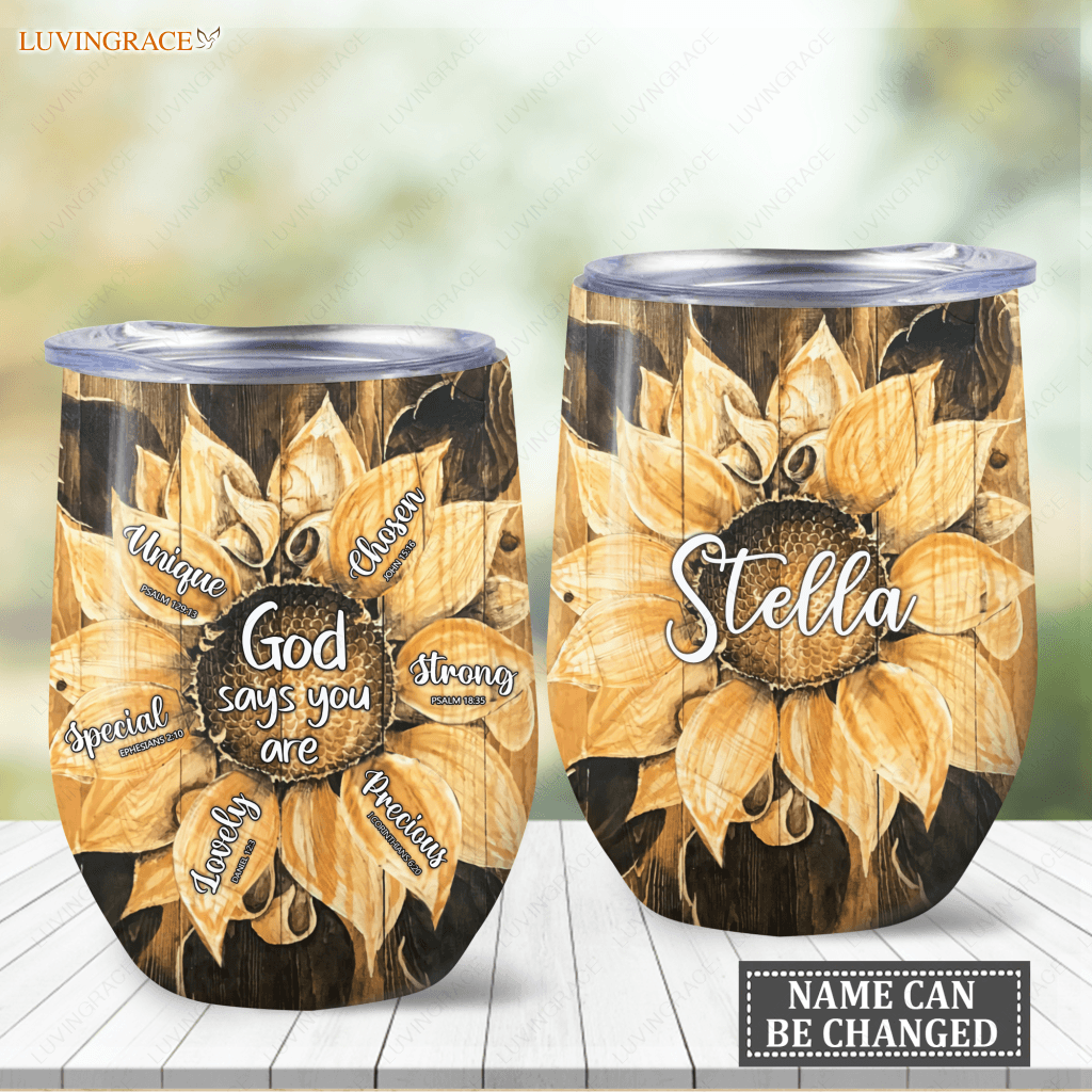 Sunflower God Says You Are Wine Tumbler