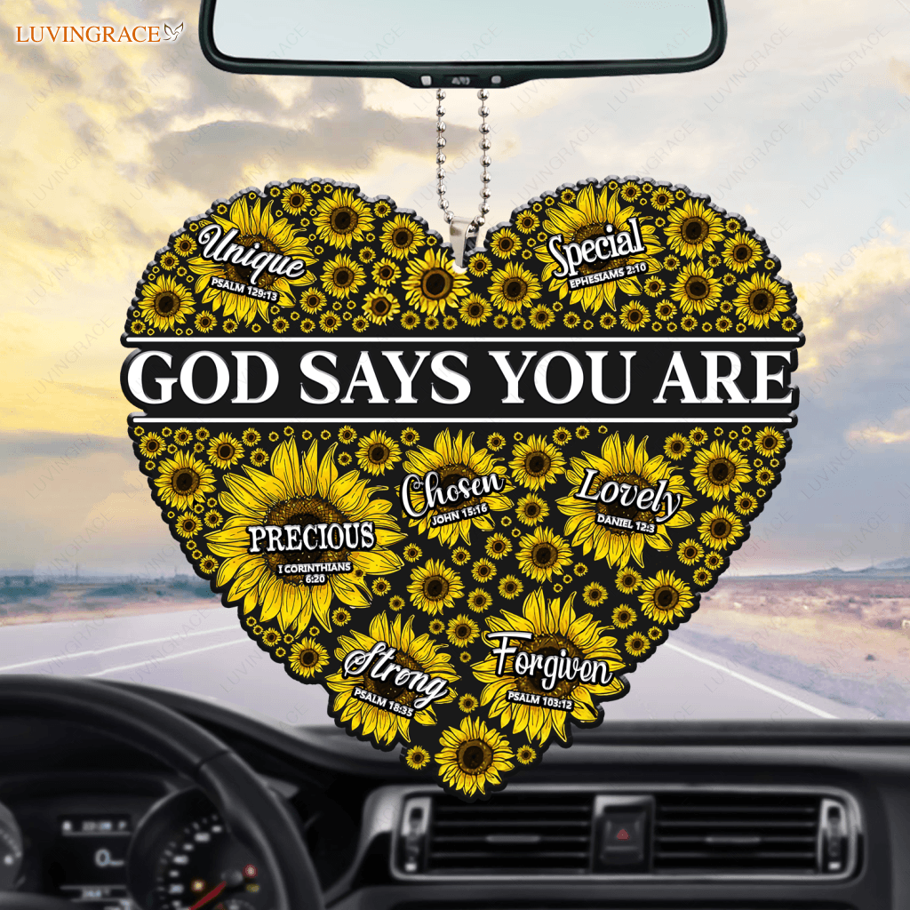 Sunflower Heart God Says You Are Ornament