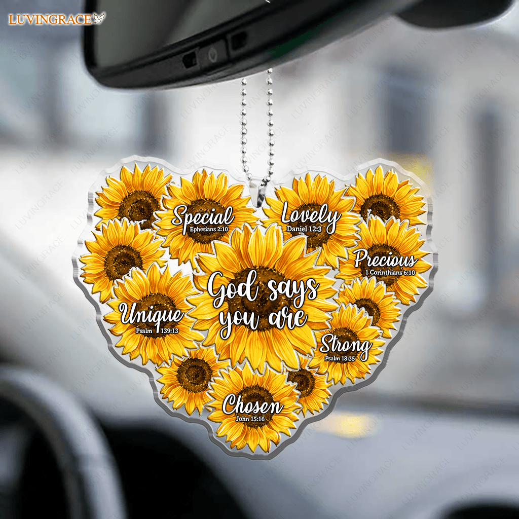 Sunflower Heart God Says You Are Ornament