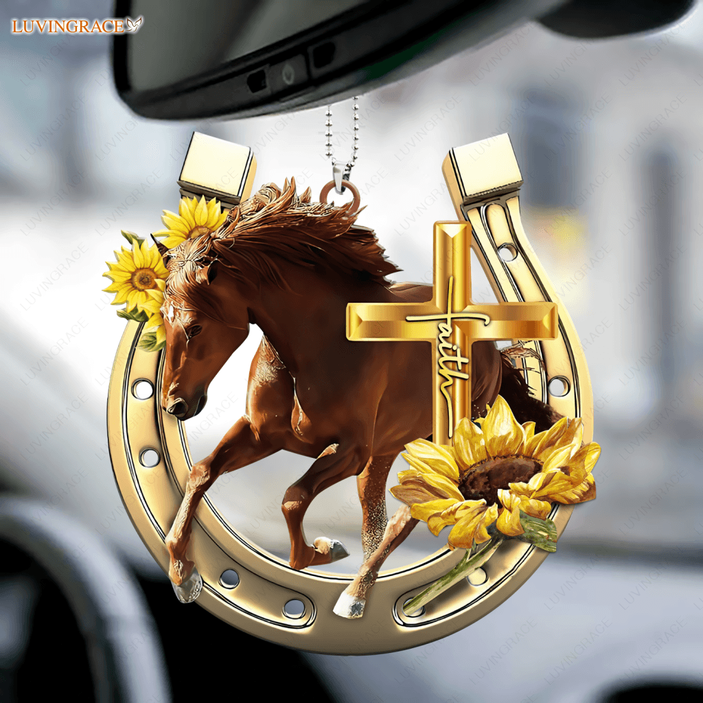 Sunflower Horse With Cross Ornament