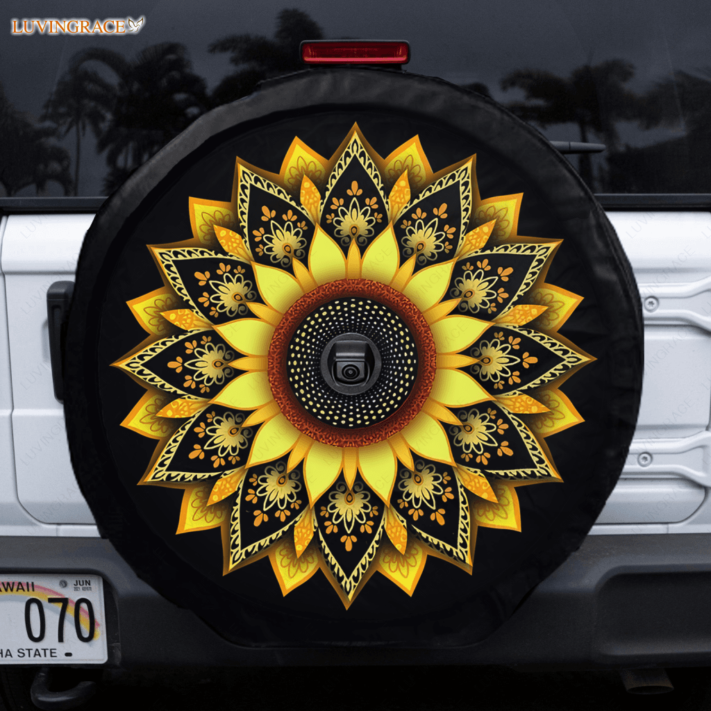 Sunflower Mandala Fusion Tire Cover Car Accessories