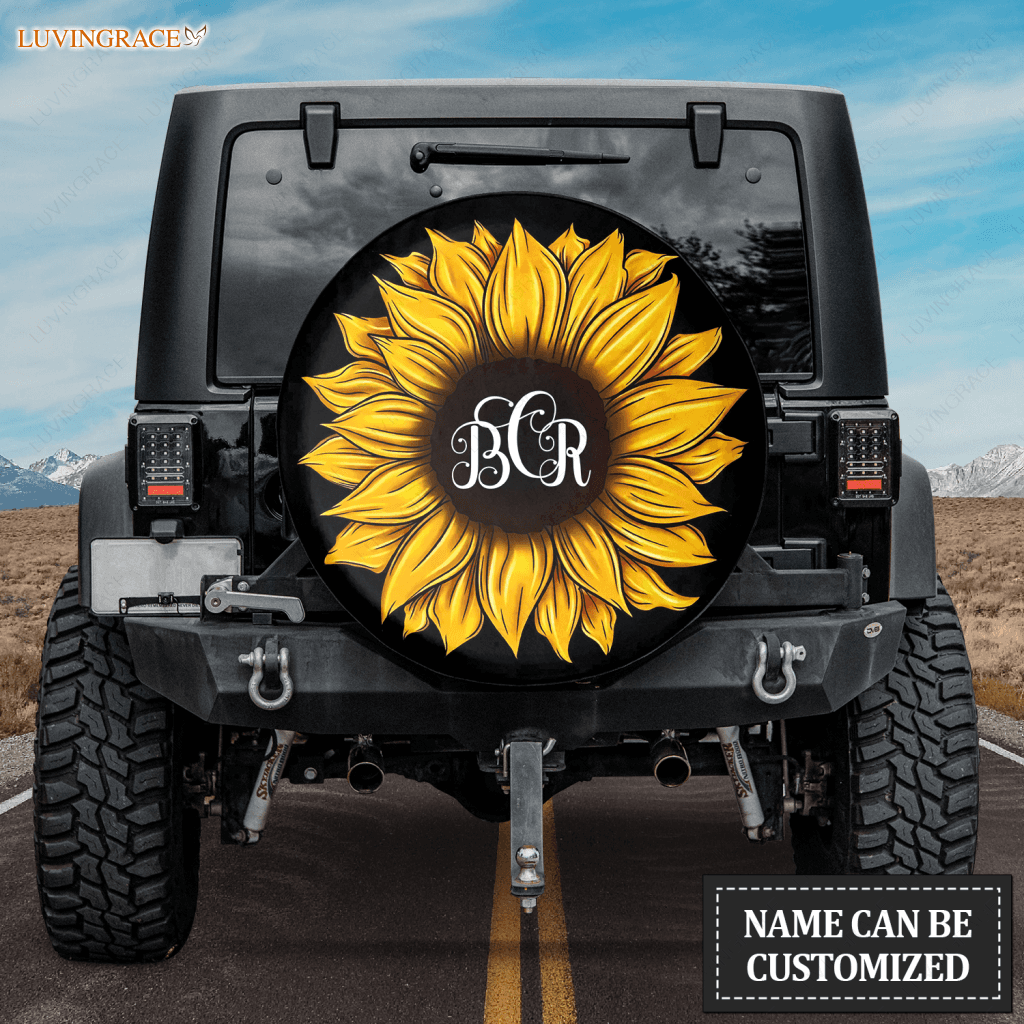 Sunflower Personalized Tire Cover Car Accessories