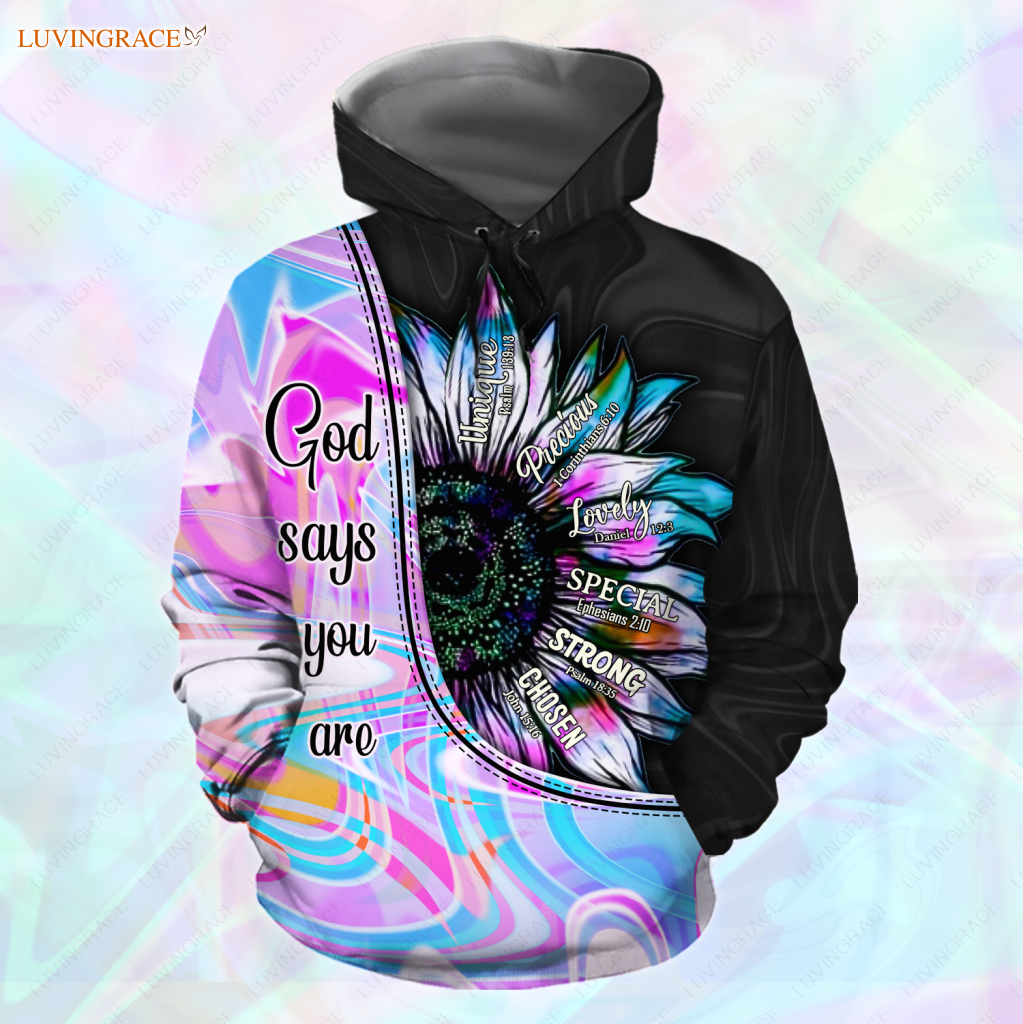 Sunflower Silhouette God Says You Are Hoodie / S