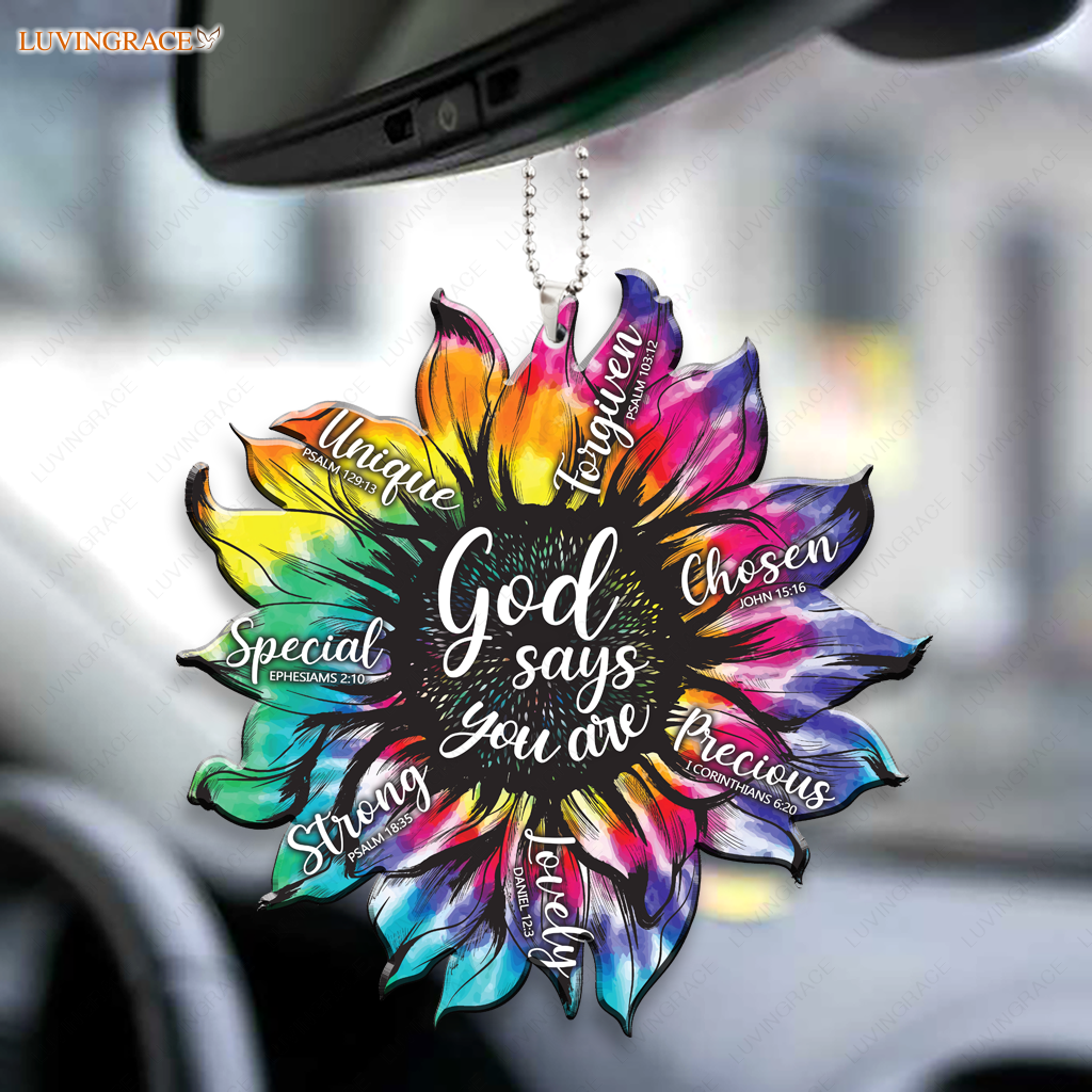 Sunflower Sublimation Hippe God Says You Are Ornament