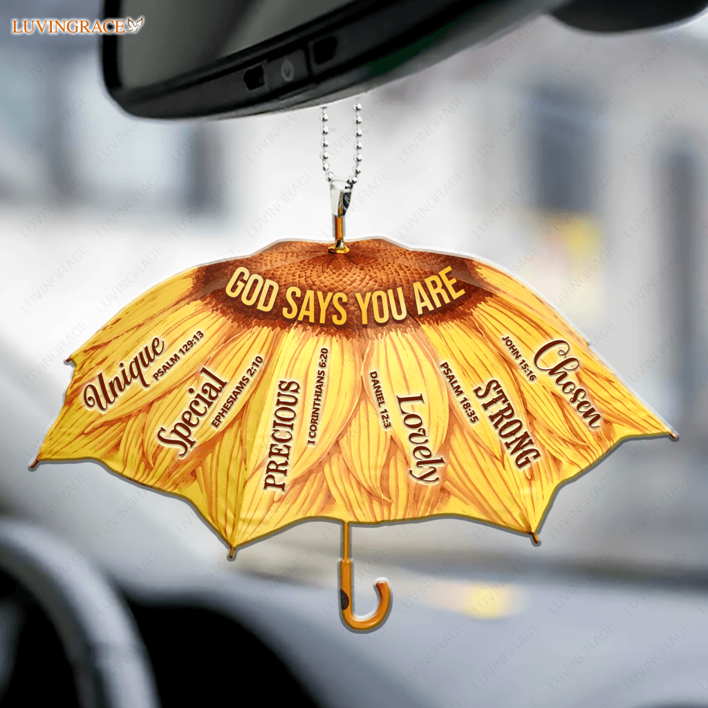 Sunflower Umbrella God Says You Are Ornament