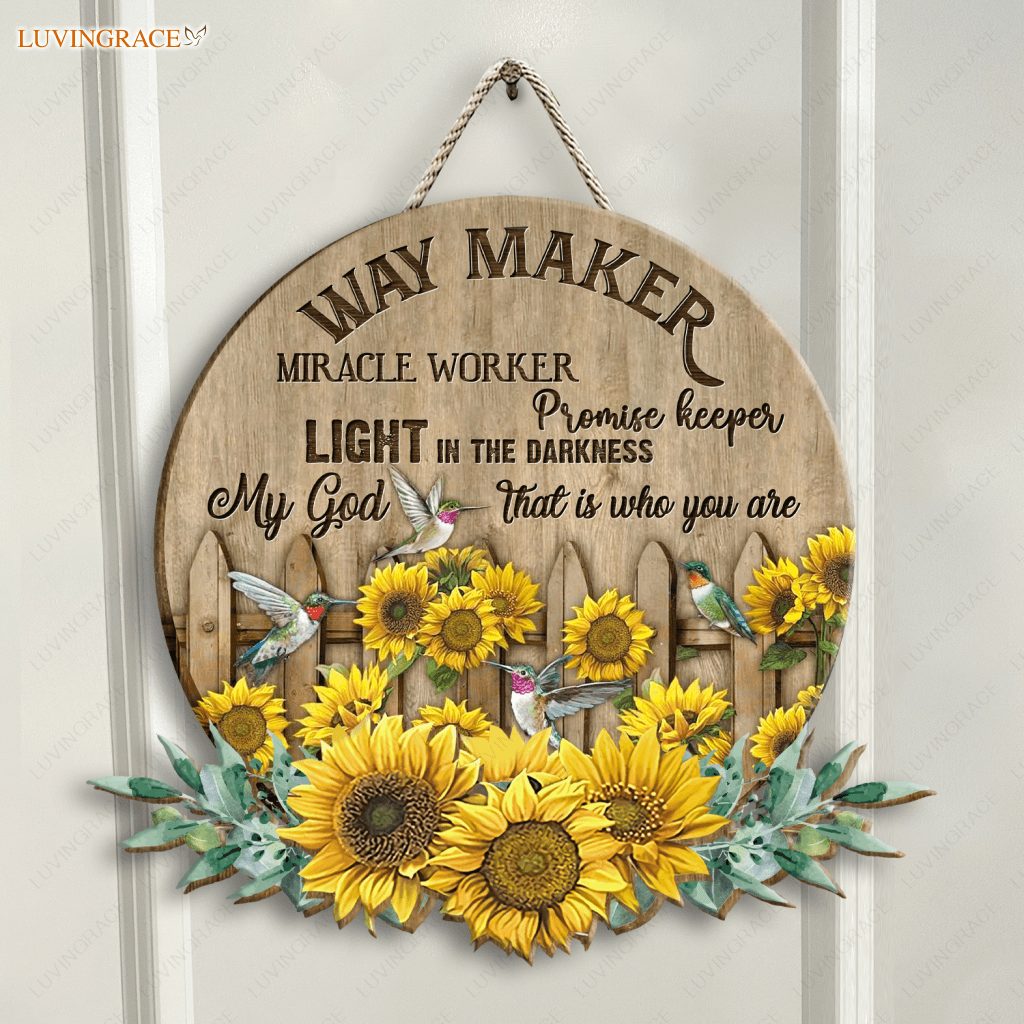 Sunflower Way Maker Heteromorphic Wood Sign