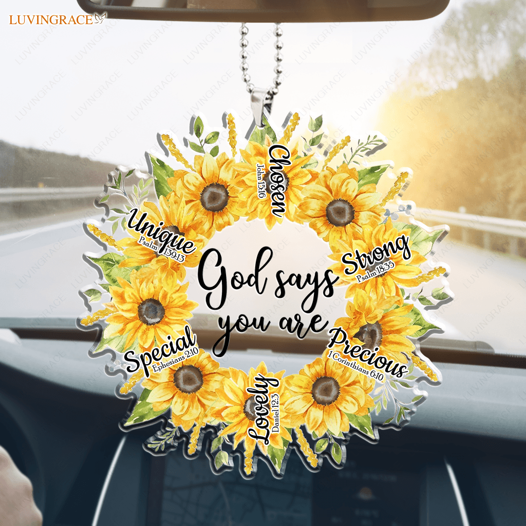 Sunflower Wreath God Says You Are Ornament