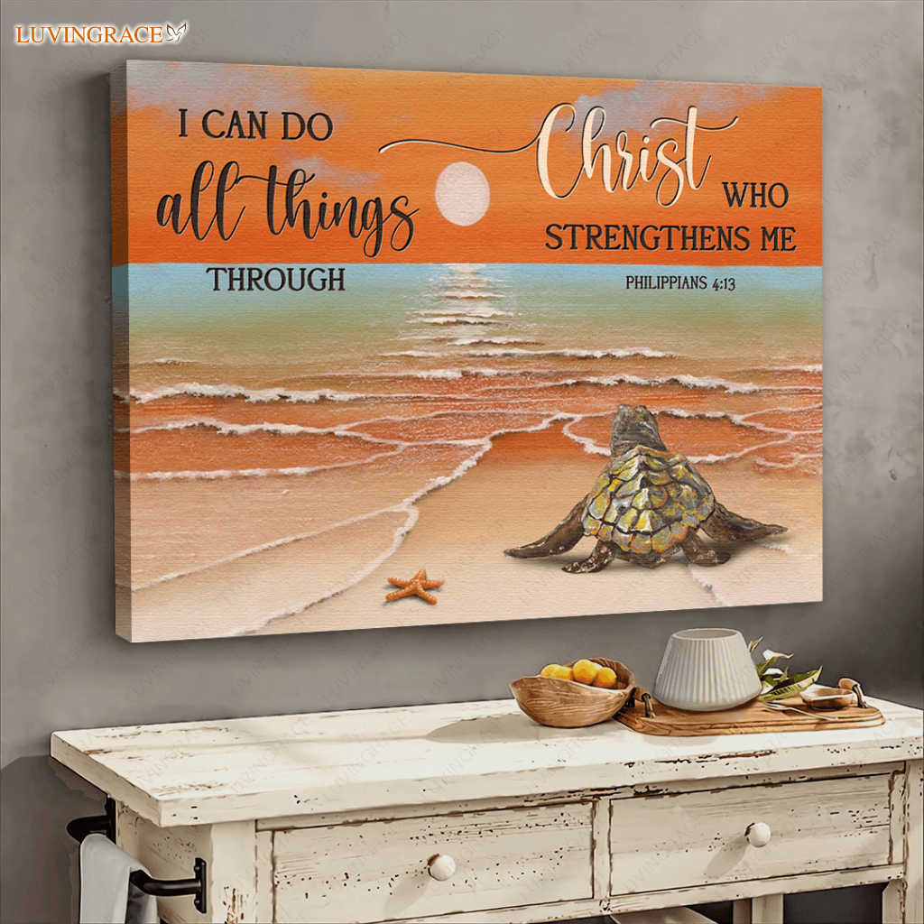 Sunset Turtle Do All Things Wall Art