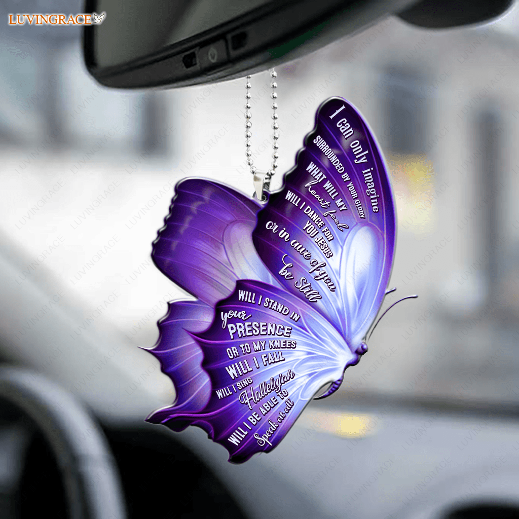 Surrounded By The Glory Purple Flying Butterfly Ornament