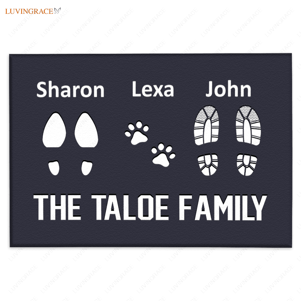 The Custom Family & Pet Name Welcome Mat Doormat
