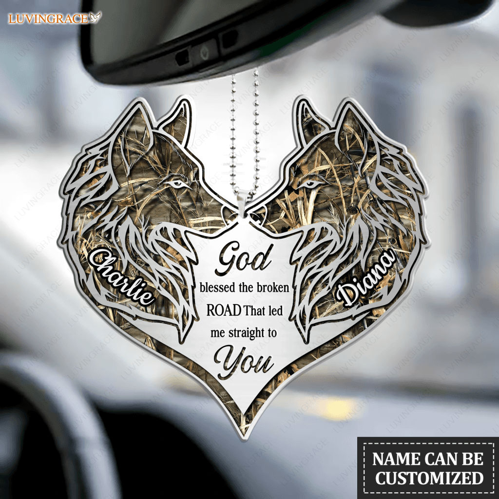 The Wolf Couple God Blessed Personalized Ornament