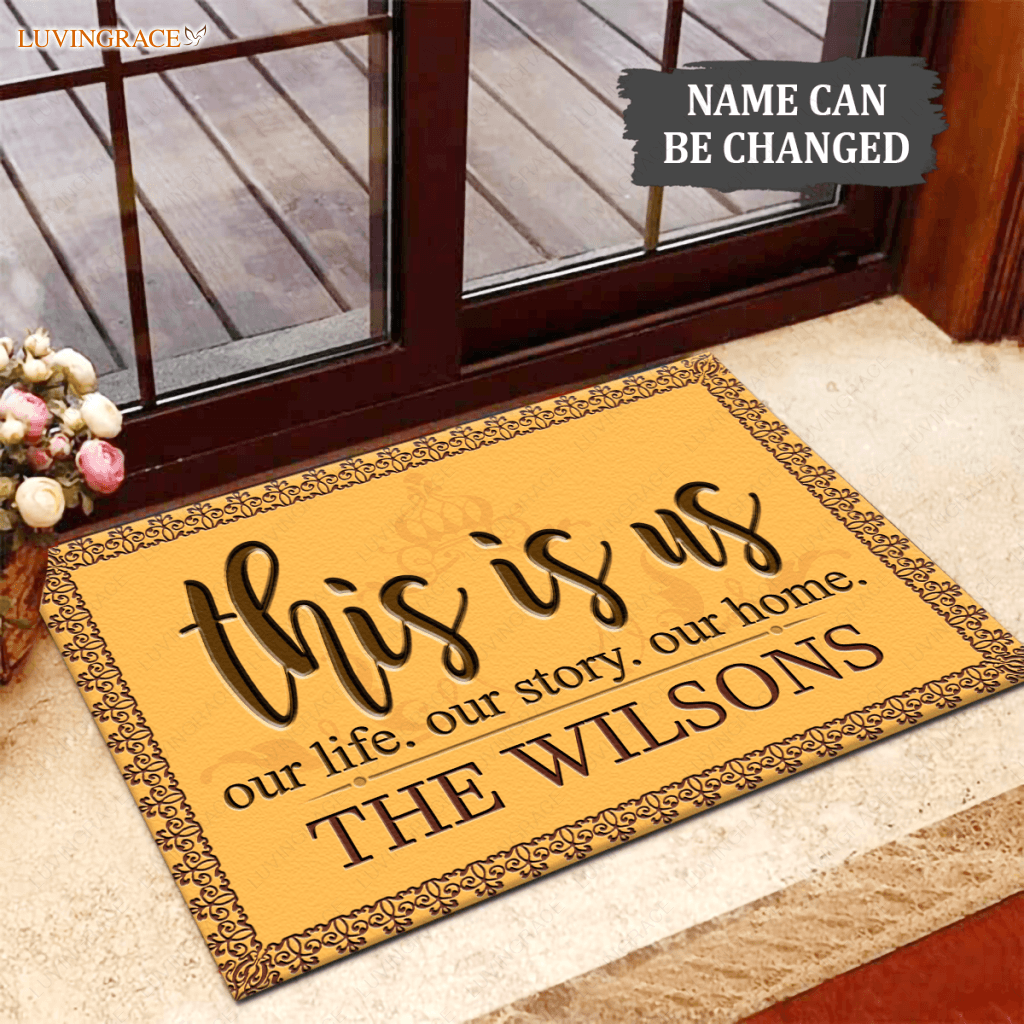 This Is Us Monogram Personalized Family Doormat
