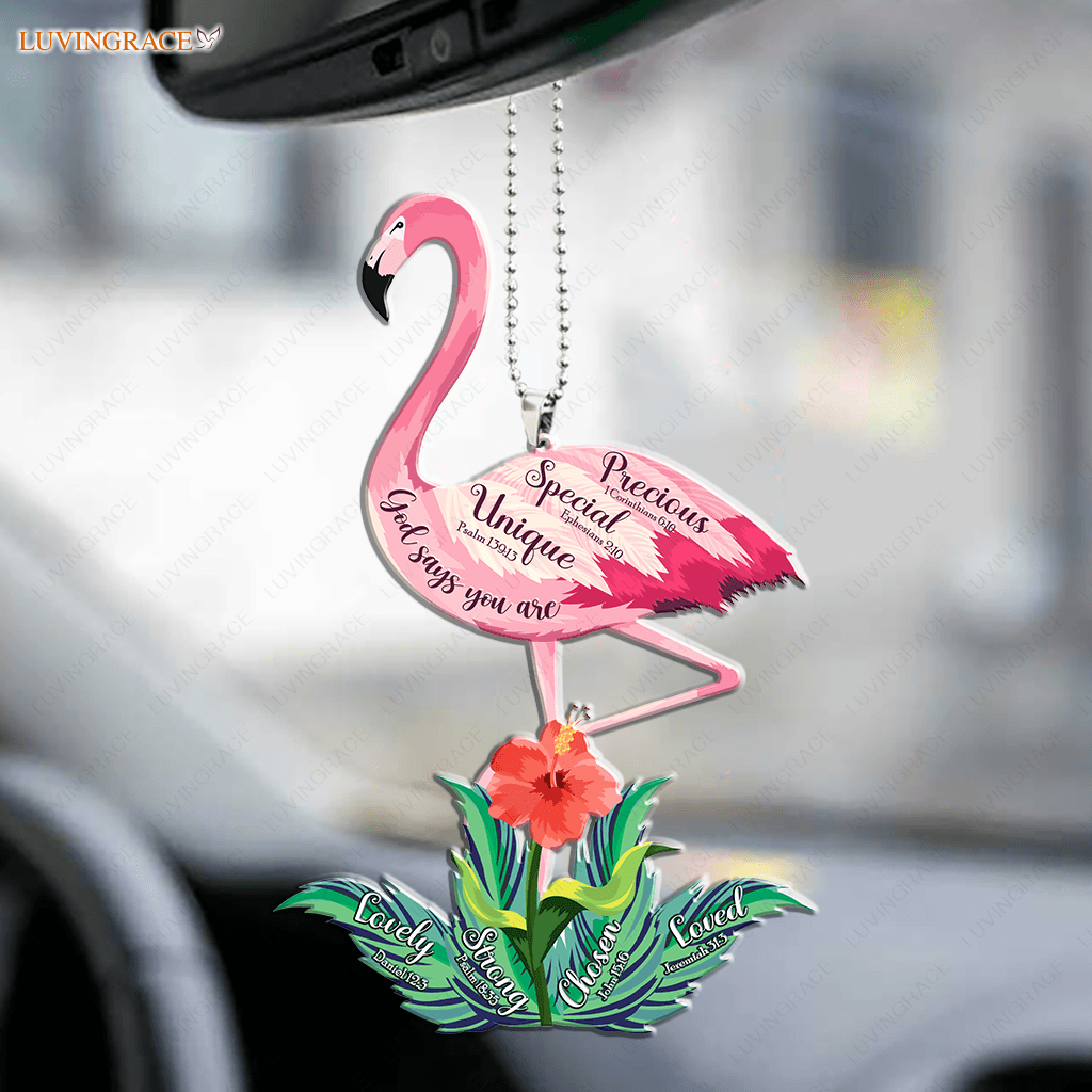 Tropical Hibiscus Flamingo God Says You Are Ornament
