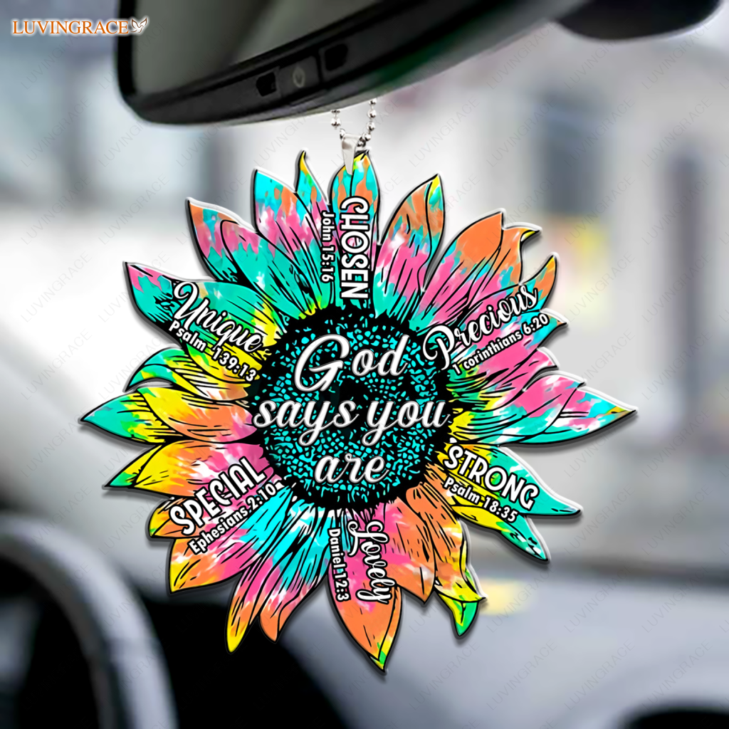 Turquoise Sunflower God Says You Are Ornament