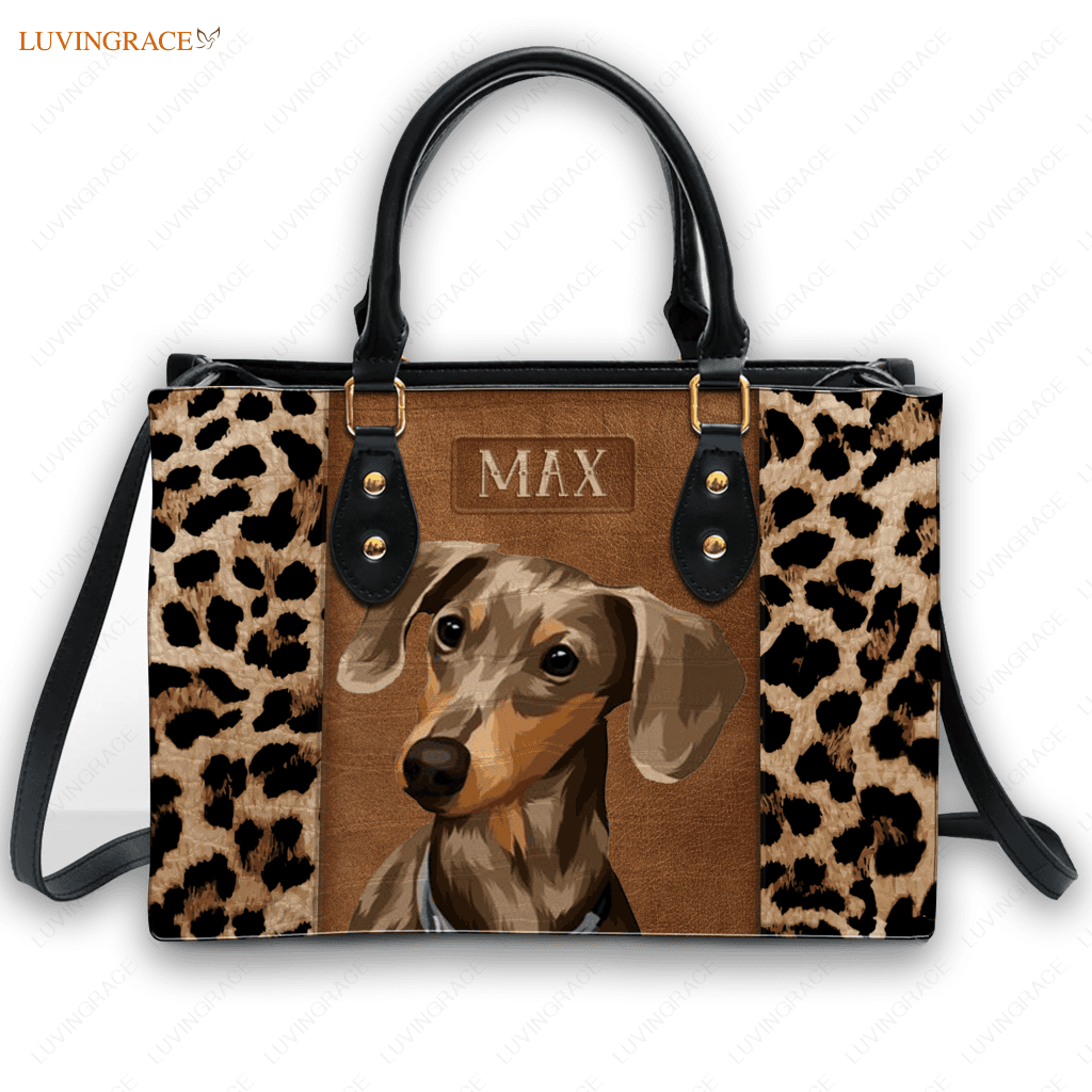 Vintage Cheetah Leather Texture Pet Digital Painting Portrait - Personalized Custom Bag Handbags