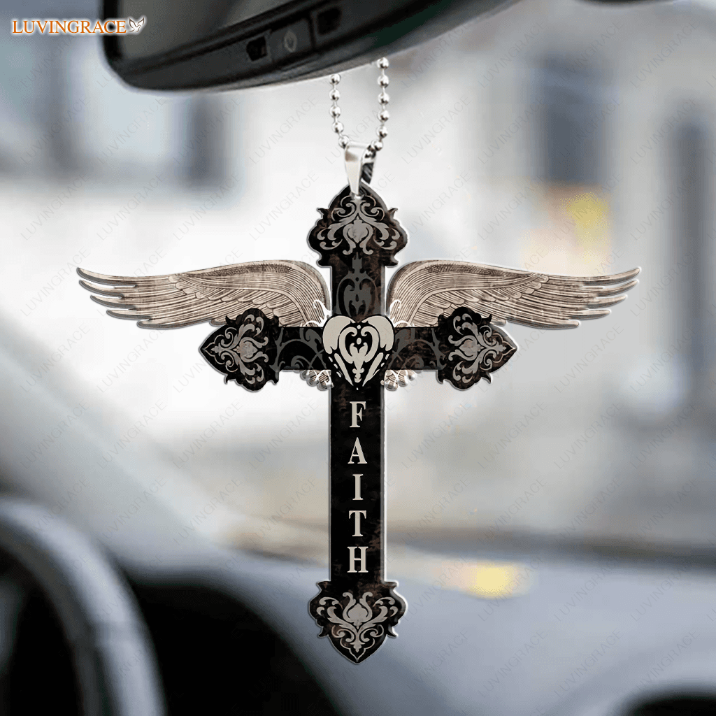 Vintage Cross Wings Faith Ornament