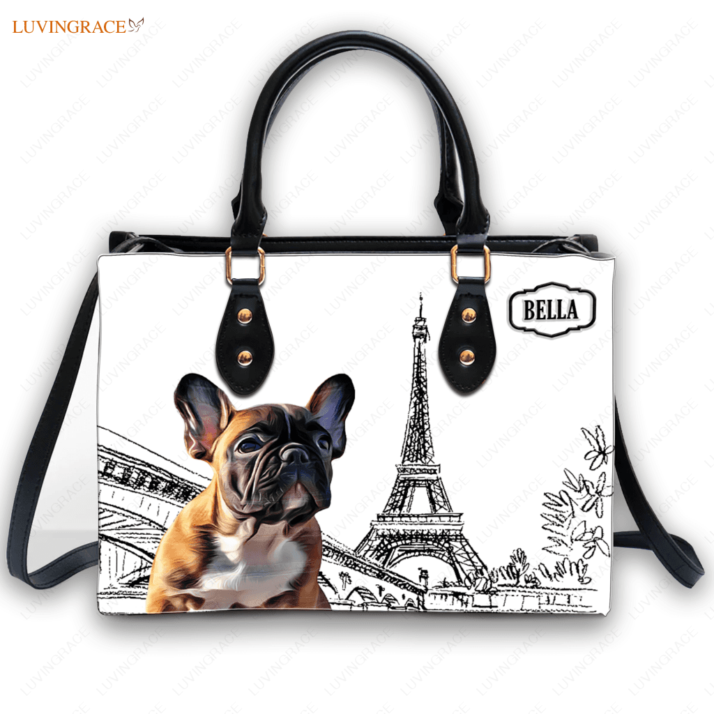 Vintage Eiffel Bag For Pet Lovers - Personalized Custom Leather Handbags