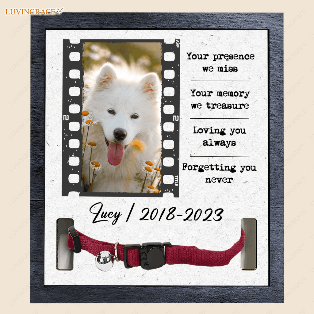 Vintage Film Photo Your Presence We Miss - Personalized Custom Pet Memorial Sign Acrylic Table