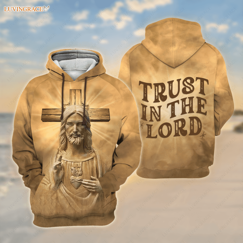 Vintage Jesus Cross Trust In The Lord Hoodie / S