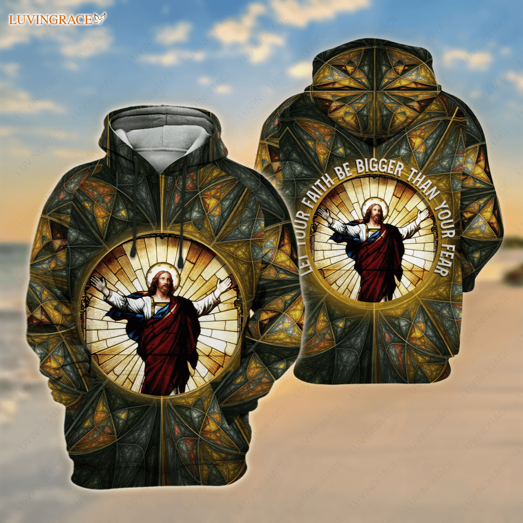 Vintage Jesus Let Your Faith Be Bigger Than Fear Hoodie / S