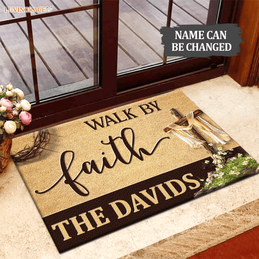 Walk By Faith Personalized Doormat