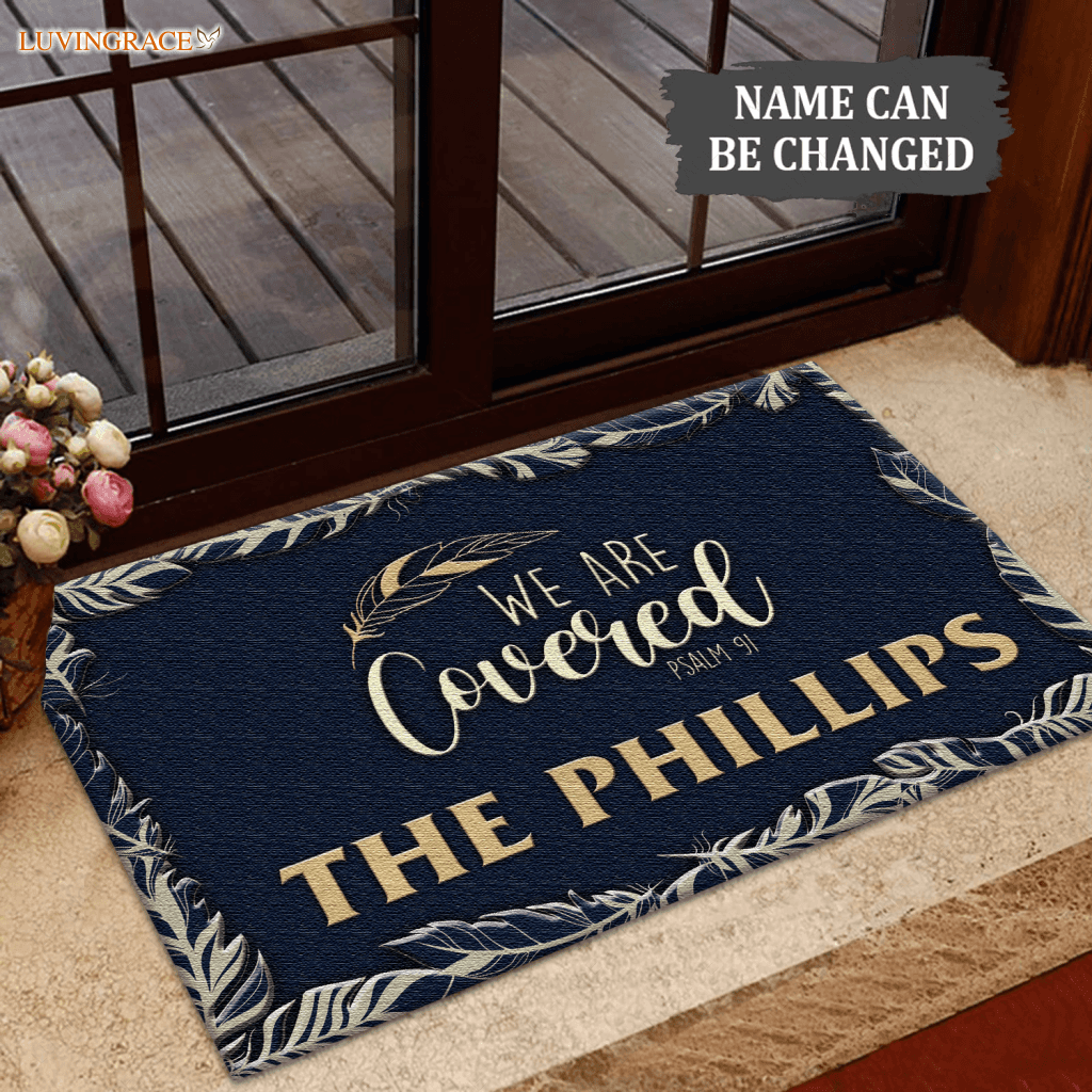 We Are Covered Psalm 91 Religious Personalized Doormat