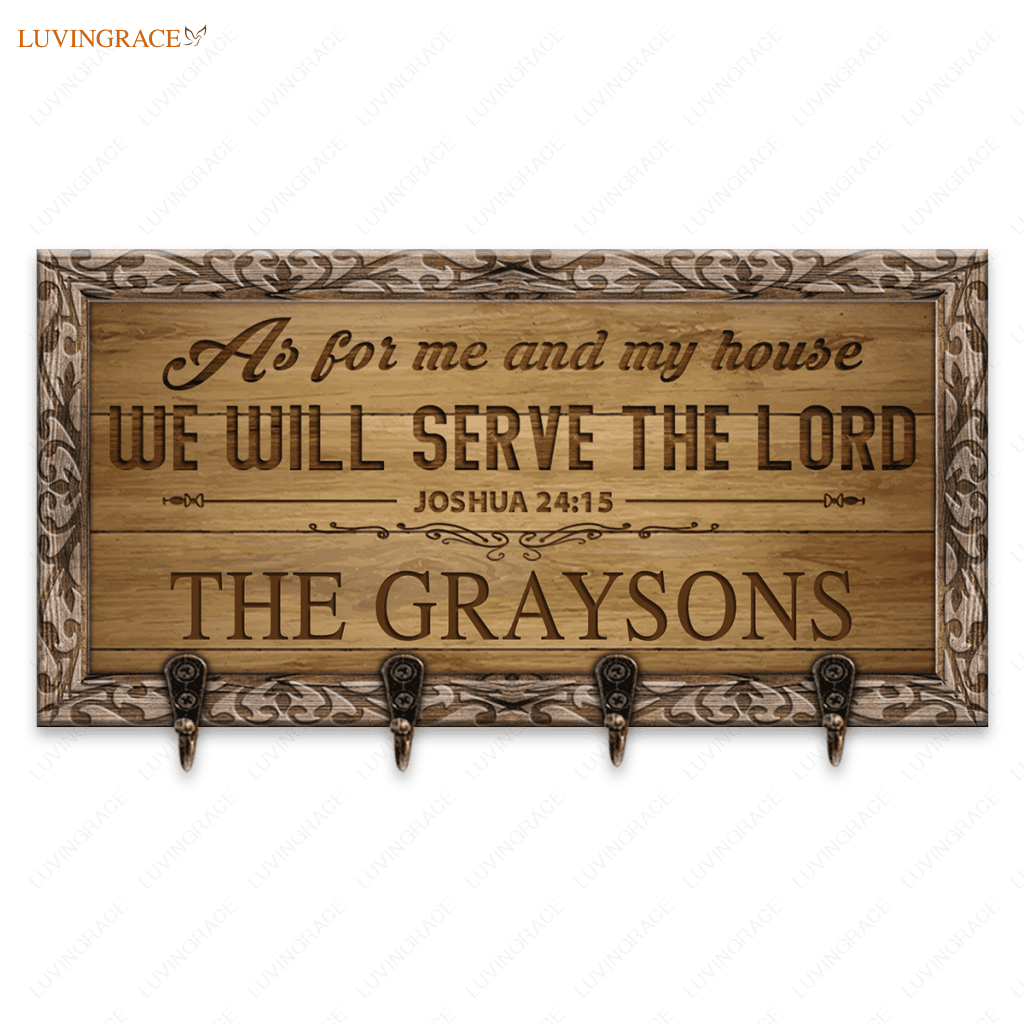 We Will Serve The Lord Personalized Key Hanger