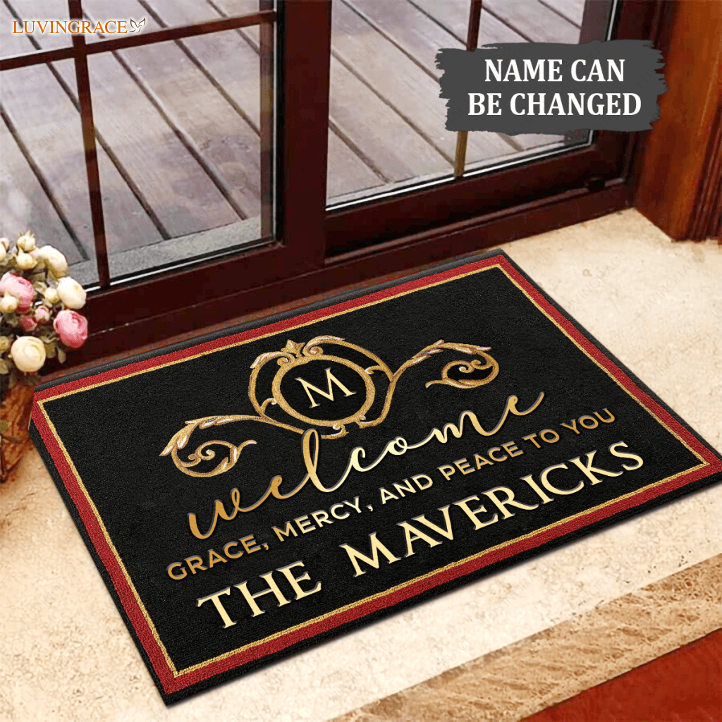 Welcome Grace Mercy And Peace Personalized Doormat