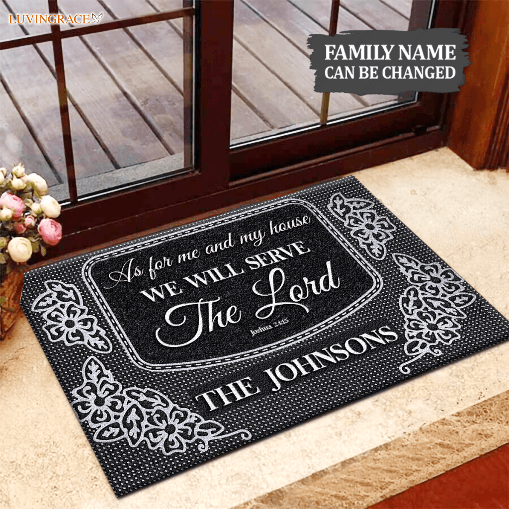 Welcome Serve The Lord Personalized Doormat