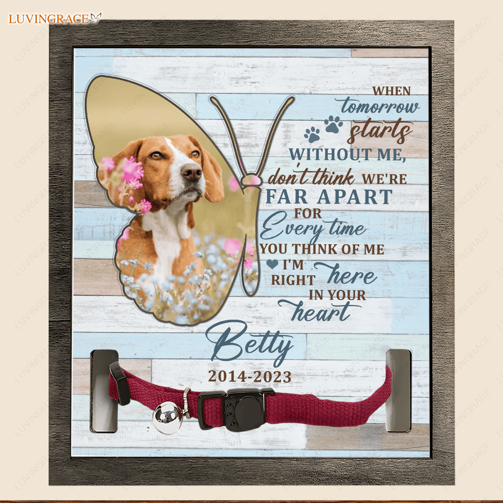 When Tomorrow Starts Without Me - Personalized Custom Pet Memorial Sign Plaque Stake