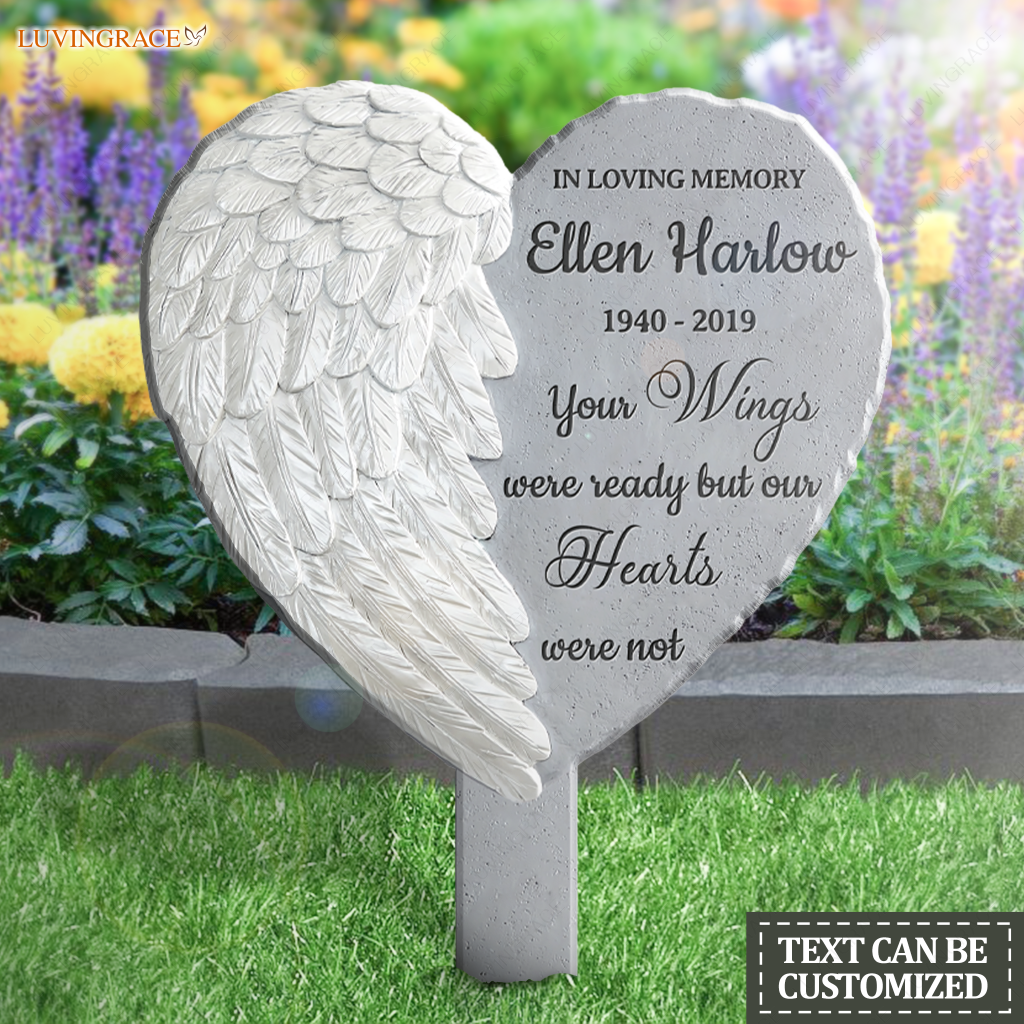 Wings Of Love Memorial Personalized Plaque Stake
