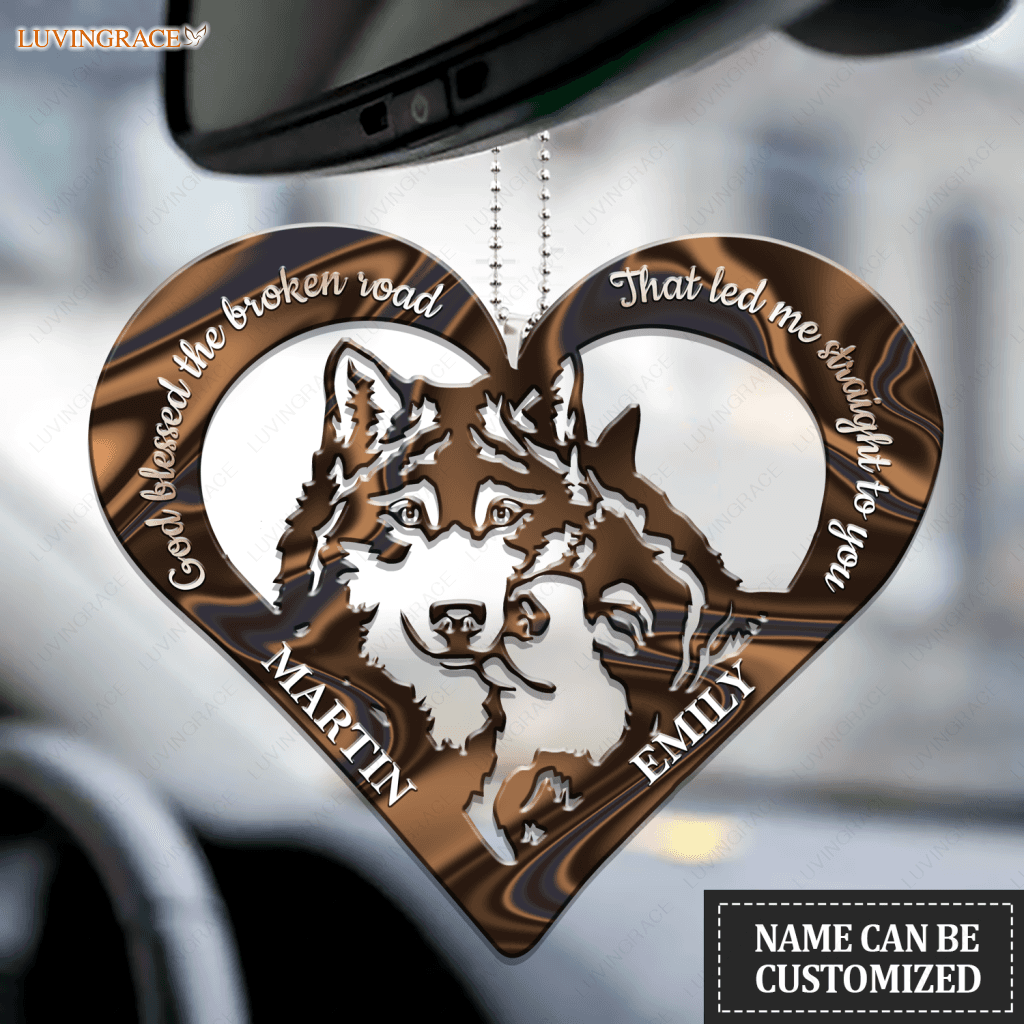 Wolf Heart God Blessed Personalized Ornament